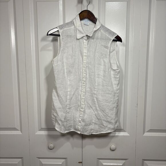 Island Company Tops - Island Company Linen Sun Top Women L Sleeveless Resortcore Beach Coastal Chic